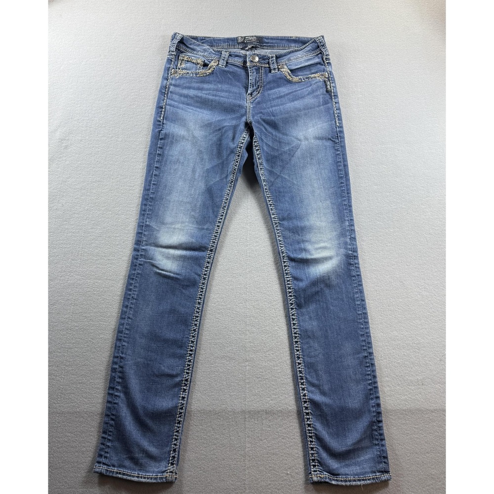 Silver Jeans Co. Suki High Skinny Jeans Womens 31x33 Blue Med Wash Stretch 31x31